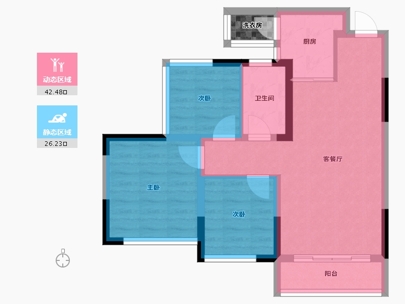 四川省-内江市-恒信·水岸名邸-62.28-户型库-动静分区