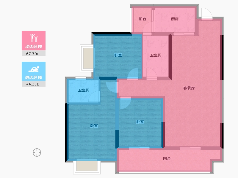 湖南省-怀化市-新晃新南滨江1号-99.20-户型库-动静分区