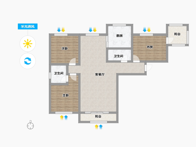 宁夏回族自治区-银川市-和佳居东区-99.91-户型库-采光通风