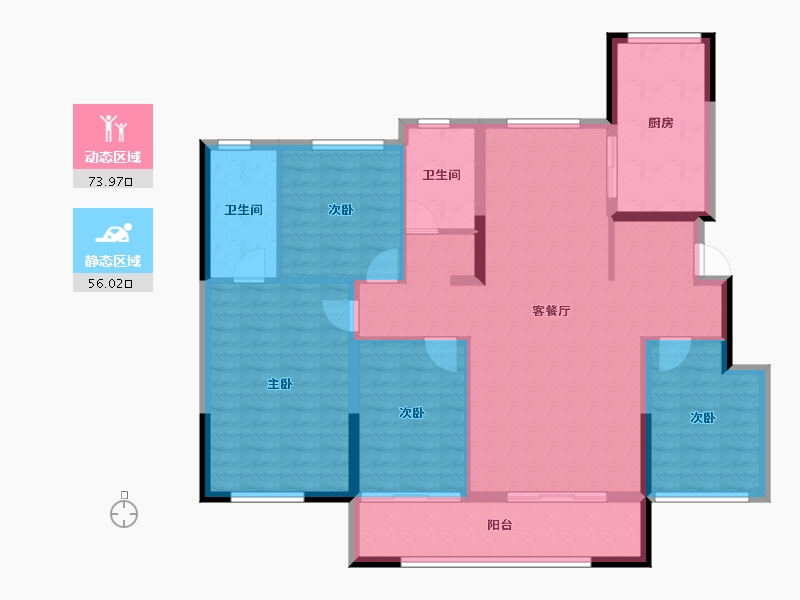 宁夏回族自治区-银川市-宁夏中房·永悦府-117.59-户型库-动静分区