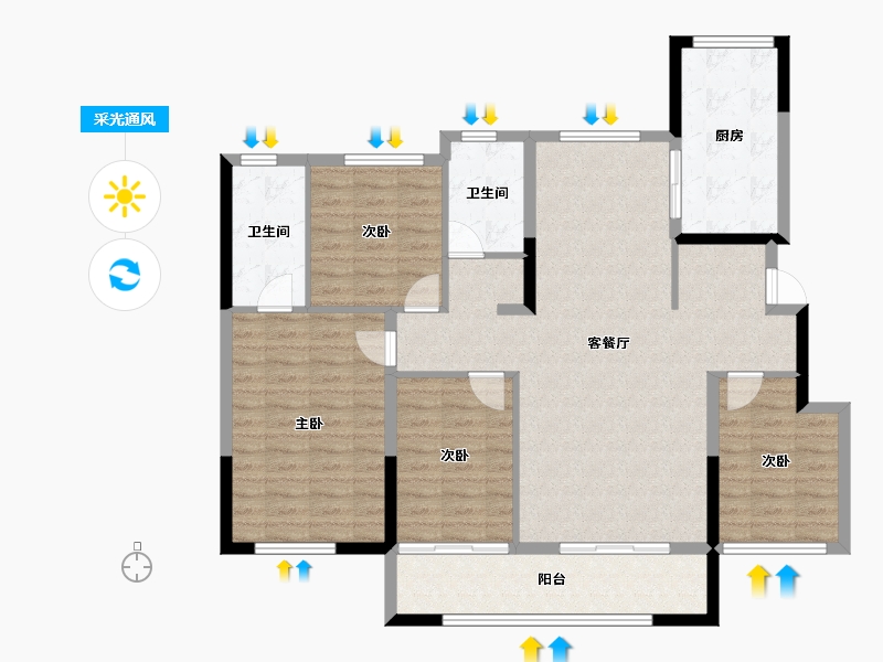 宁夏回族自治区-银川市-宁夏中房·永悦府-117.59-户型库-采光通风