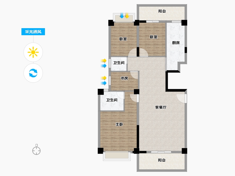 福建省-泉州市-鼎丰书香豪庭-139.21-户型库-采光通风