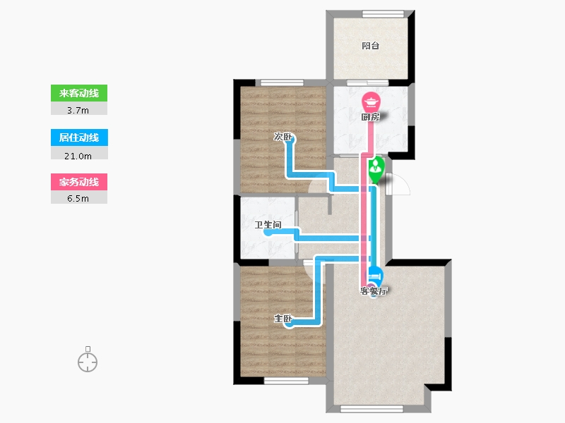 吉林省-吉林市-路弘•阳光华苑-70.65-户型库-动静线