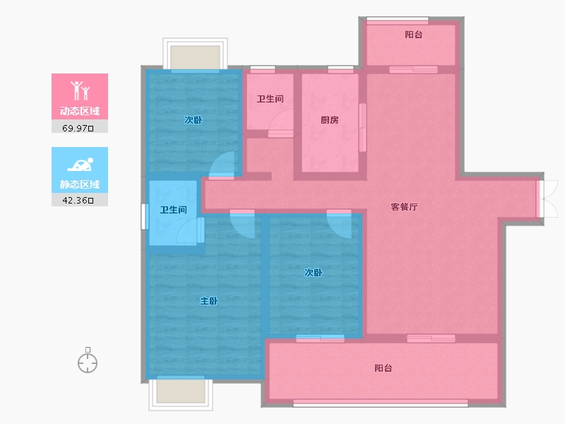 湖南省-永州市-安廷·城市旺角-98.84-户型库-动静分区