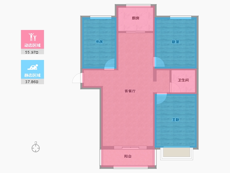 河北省-张家口市-铭洲西山宜居-83.68-户型库-动静分区