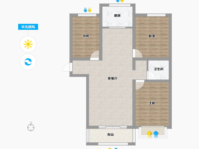 河北省-张家口市-铭洲西山宜居-83.68-户型库-采光通风