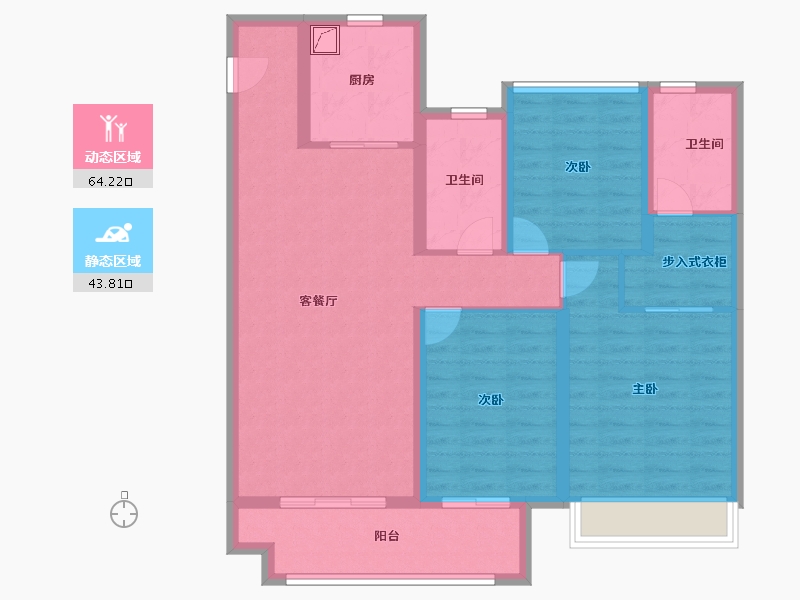 安徽省-池州市-中梁印江南-96.00-户型库-动静分区