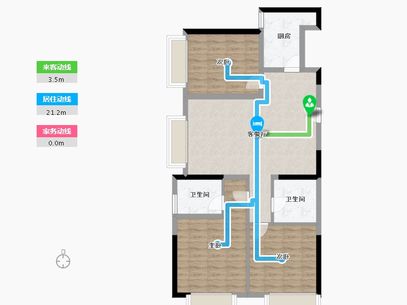 山东省-临沂市-华润中心-85.77-户型库-动静线