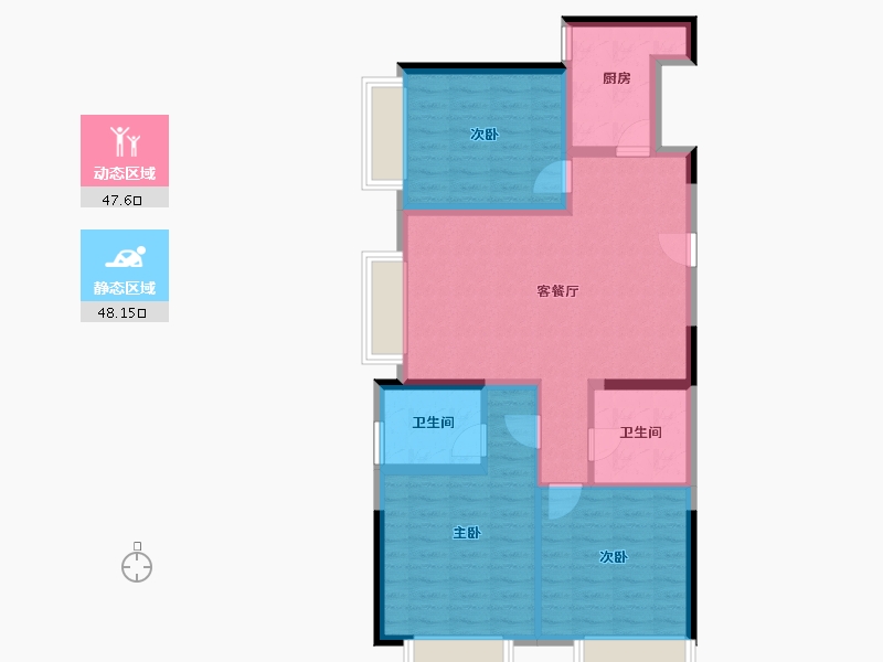 山东省-临沂市-华润中心-85.77-户型库-动静分区