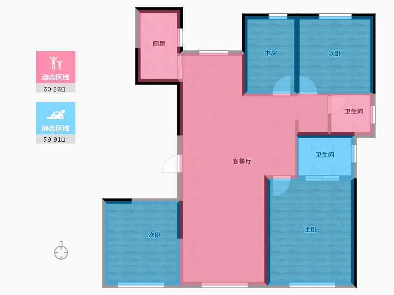 天津-天津市-中海津门大院-108.21-户型库-动静分区