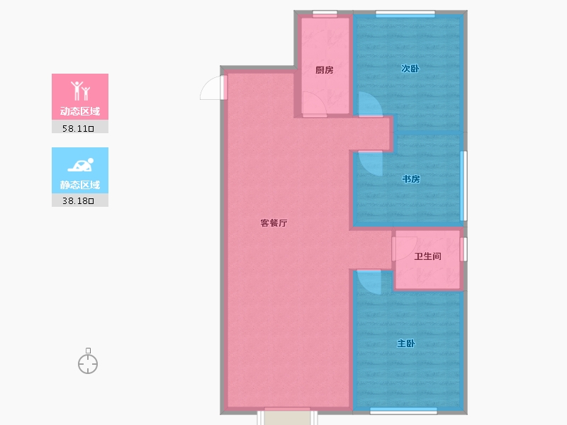 内蒙古自治区-通辽市-万华·曼陀花园-86.79-户型库-动静分区