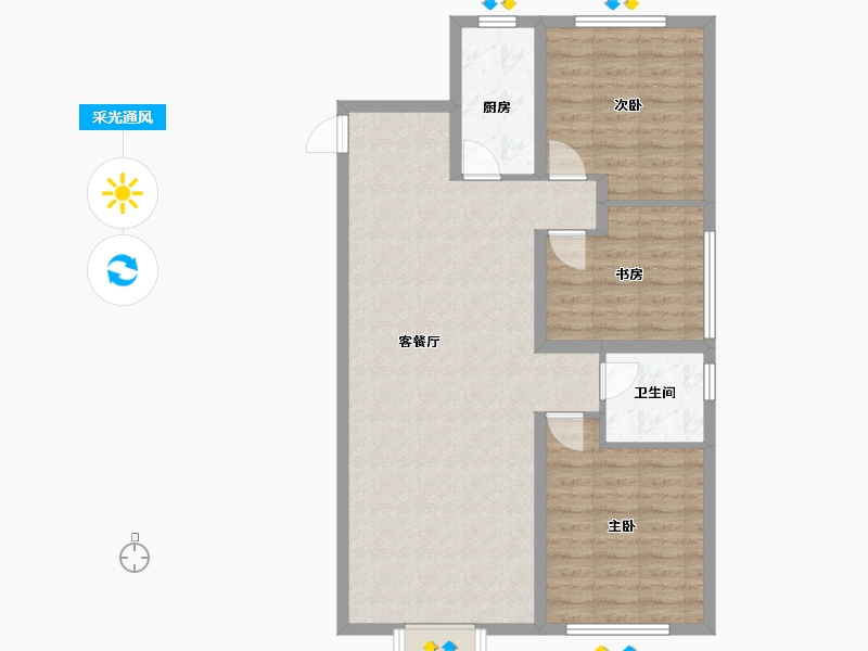 内蒙古自治区-通辽市-万华·曼陀花园-86.79-户型库-采光通风