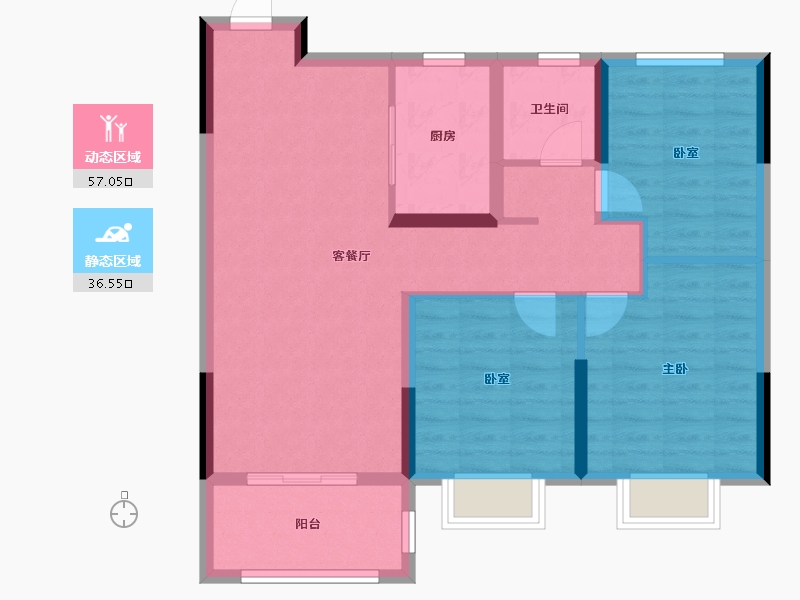 安徽省-芜湖市-高速·东方御府-84.00-户型库-动静分区