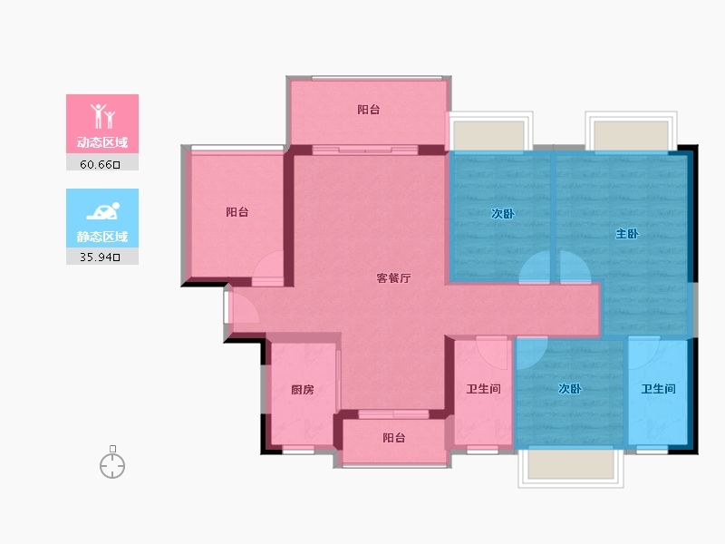 广东省-云浮市-远大美域小镇-86.79-户型库-动静分区