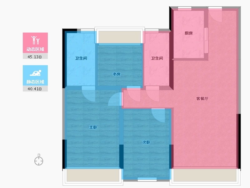 辽宁省-沈阳市-金地保利半山麓-90.00-户型库-动静分区