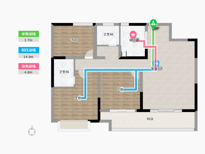 河南省-郑州市-郑西建业联盟新城-115.00-户型库-动静线