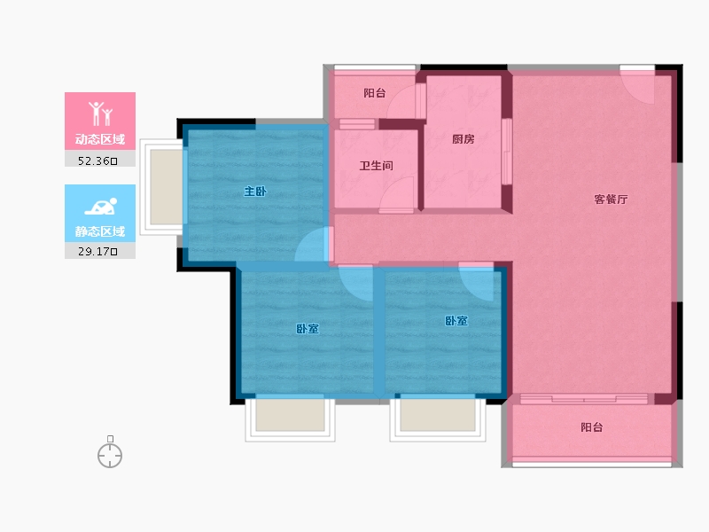 云南省-曲靖市-愿景·中国·宣威公园里康养小镇·芬芳源-72.27-户型库-动静分区