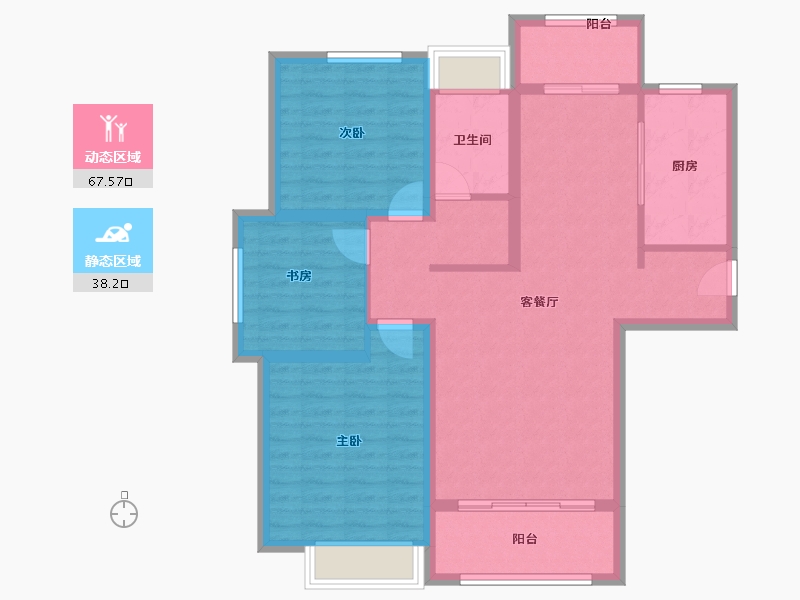 上海-上海市-凯利·海华府-94.76-户型库-动静分区