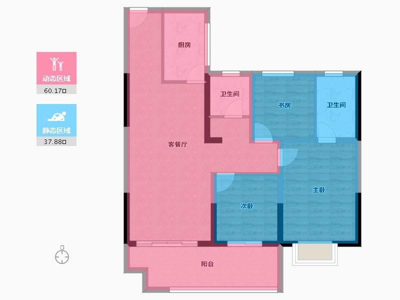 安徽省-铜陵市-城投·山河尊-87.66-户型库-动静分区