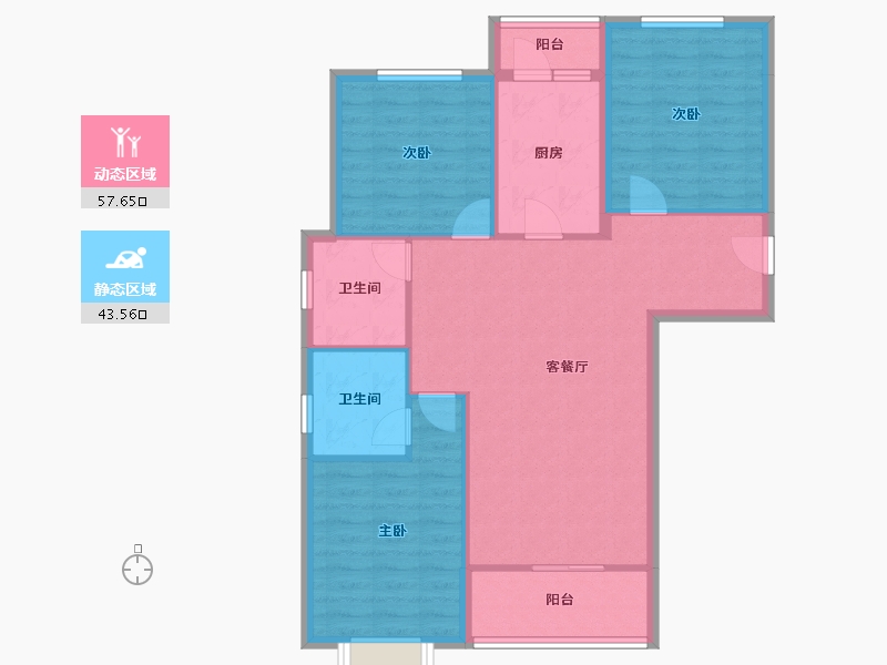 河北省-廊坊市-丽嘉·新航城-91.70-户型库-动静分区