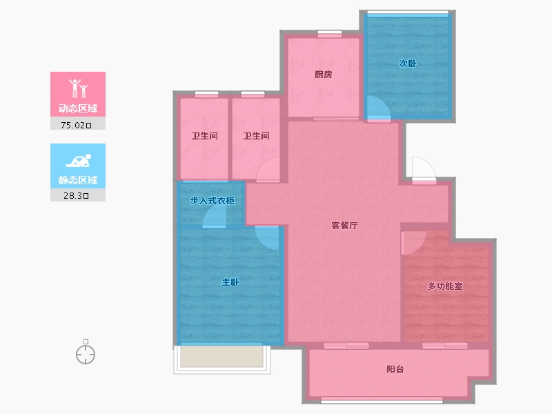 安徽省-池州市-中梁印江南-92.80-户型库-动静分区