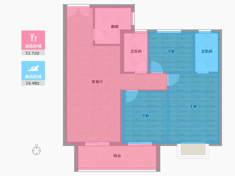 江西省-上饶市-鹏辉·博悦府-83.34-户型库-动静分区