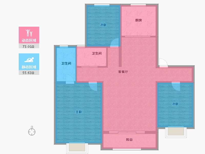 陕西省-铜川市-龙记檀府-116.22-户型库-动静分区