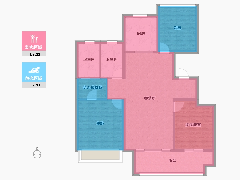 安徽省-池州市-中梁印江南-92.80-户型库-动静分区