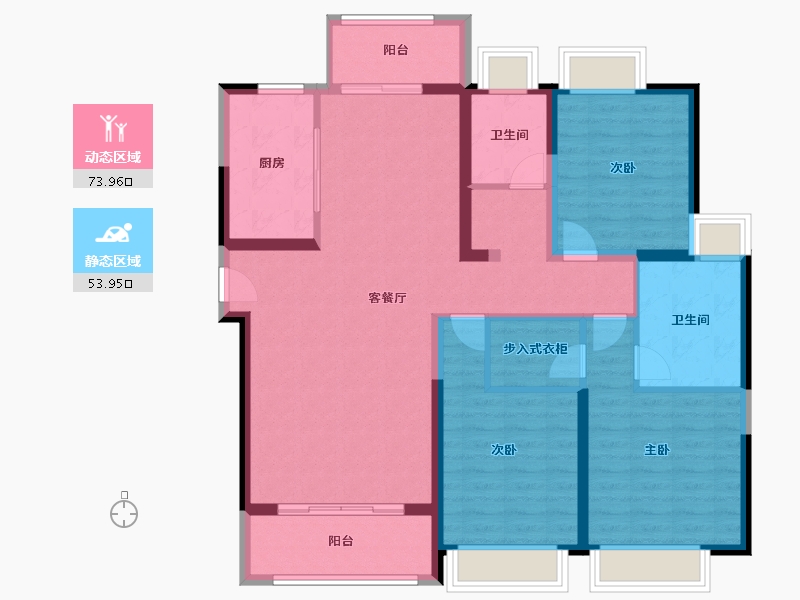 上海-上海市-凯利·海华府-114.87-户型库-动静分区