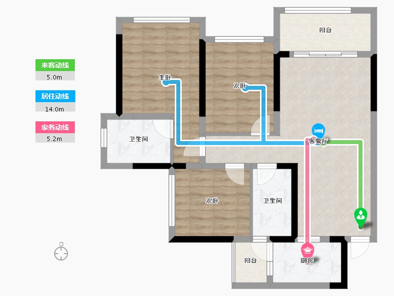 四川省-乐山市-银丰·玖熙堂-85.25-户型库-动静线