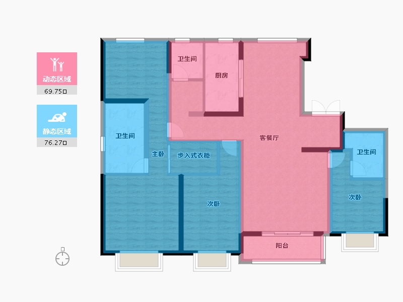 天津-天津市-龙湖春江郦城-130.40-户型库-动静分区