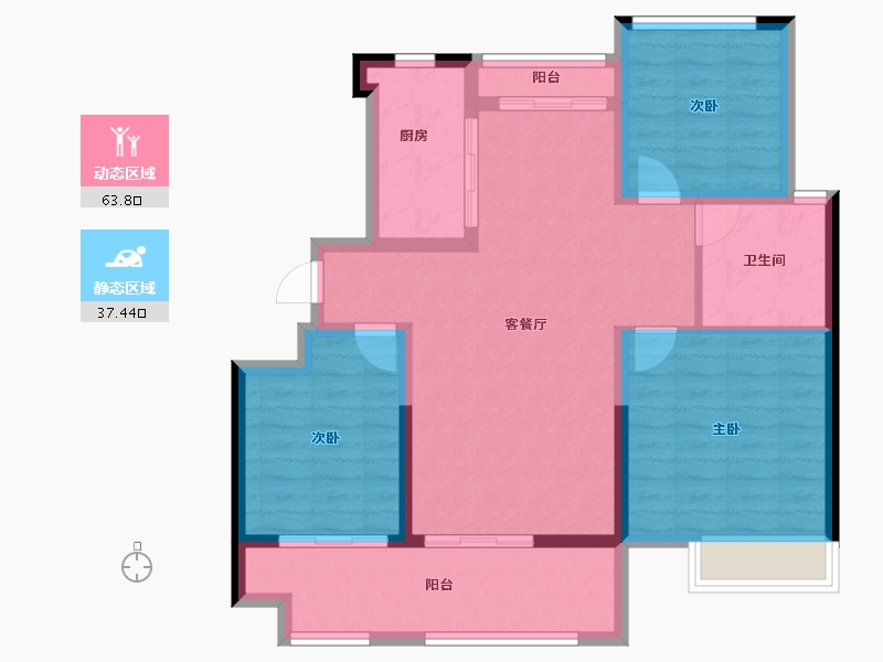 江西省-上饶市-九州唐樾·晓院-90.77-户型库-动静分区