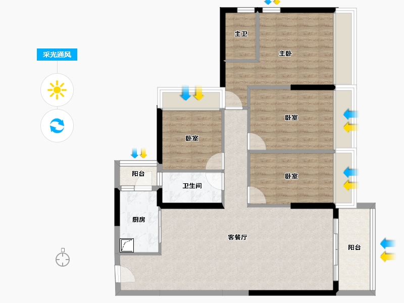 广东省-湛江市-华达北斗华庭-99.26-户型库-采光通风