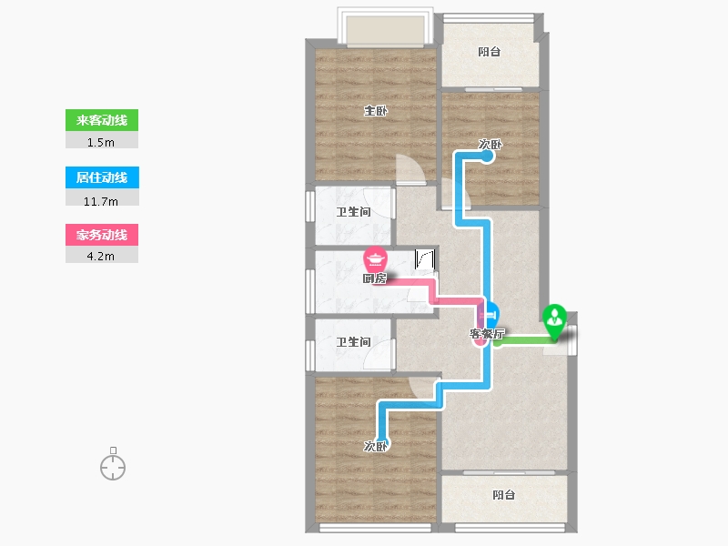 福建省-福州市-天泽奥莱时代住宅-1期-80.00-户型库-动静线