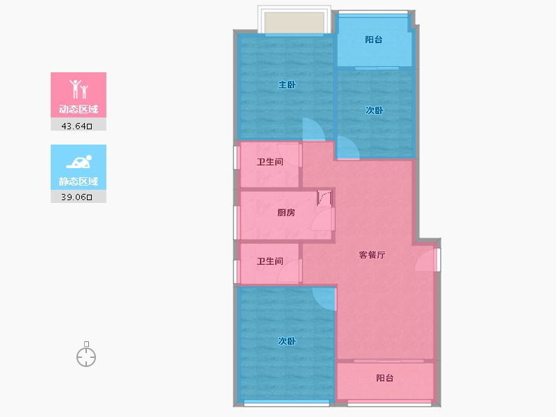 福建省-福州市-天泽奥莱时代住宅-1期-80.00-户型库-动静分区