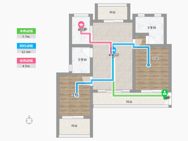 江西省-九江市-蓝城·云林春风-65.09-户型库-动静线