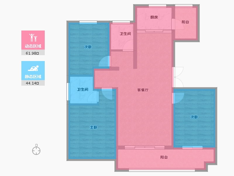 山东省-临沂市-房源·金域上府-94.94-户型库-动静分区