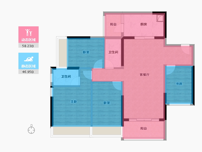 广东省-湛江市-华达北斗华庭-93.38-户型库-动静分区