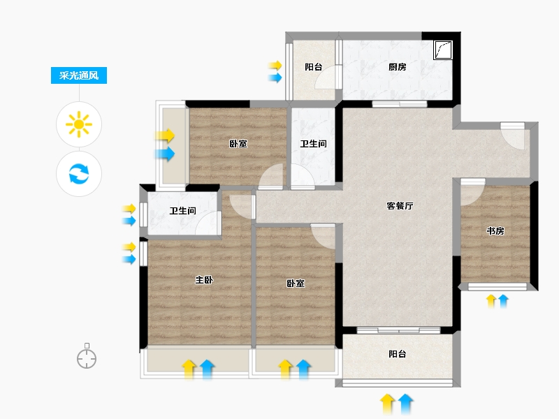 广东省-湛江市-华达北斗华庭-93.38-户型库-采光通风