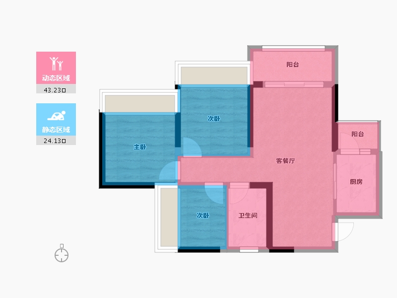 四川省-乐山市-银丰·玖熙堂-59.36-户型库-动静分区