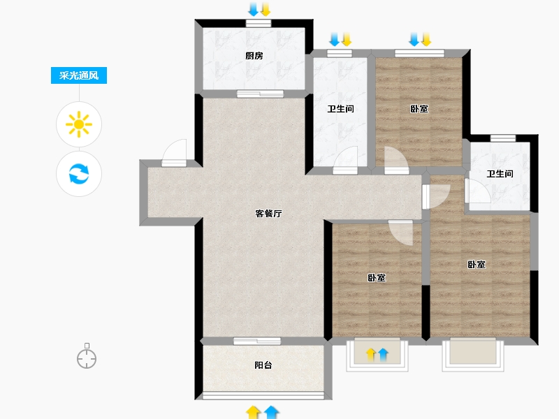 山东省-日照市-森博新城-92.81-户型库-采光通风