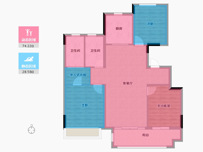 安徽省-池州市-中梁印江南-92.79-户型库-动静分区