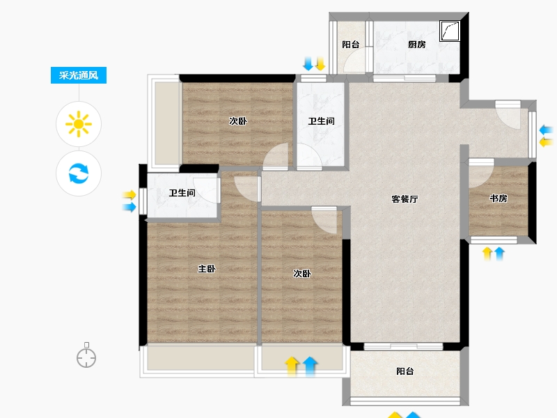 广东省-湛江市-华达北斗华庭-91.23-户型库-采光通风