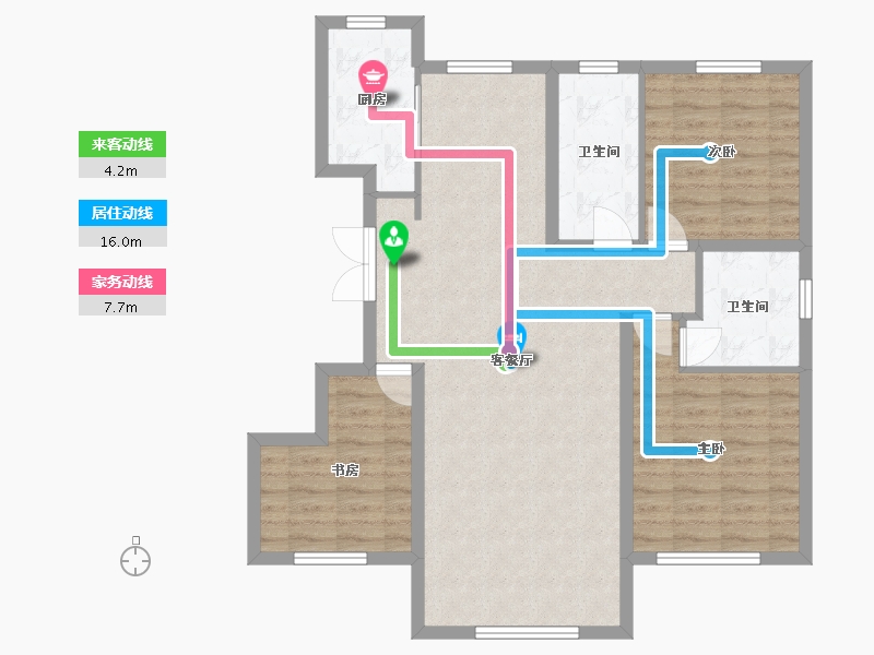 内蒙古自治区-通辽市-万华·曼陀花园-93.58-户型库-动静线