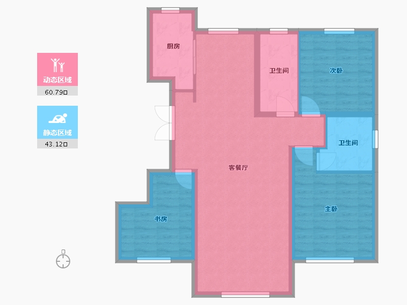 内蒙古自治区-通辽市-万华·曼陀花园-93.58-户型库-动静分区