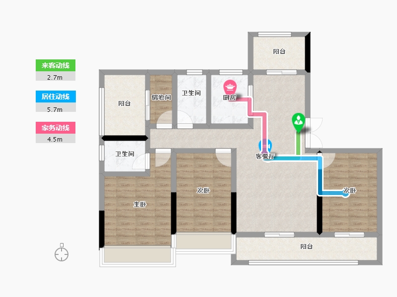 湖南省-永州市-海湘·九樾府-102.58-户型库-动静线