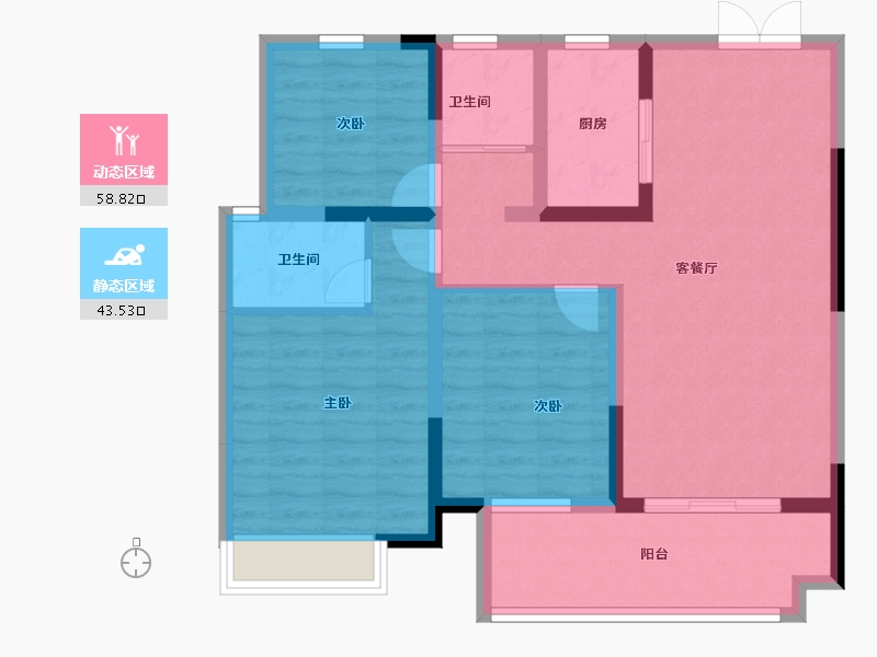 安徽省-宿州市-金荣·学府壹号-91.25-户型库-动静分区