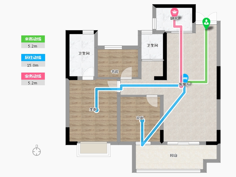 安徽省-宿州市-金荣·学府壹号-88.79-户型库-动静线