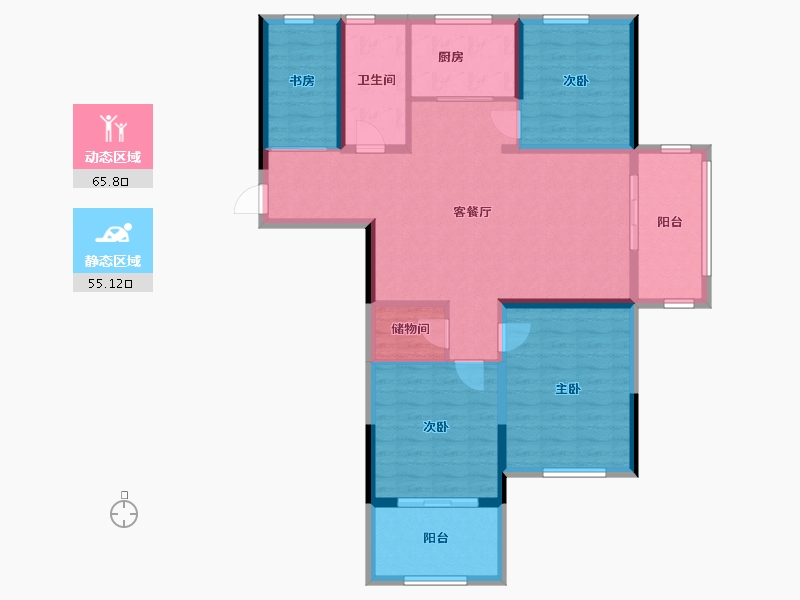 安徽省-铜陵市-城投·聚秀嘉园-108.63-户型库-动静分区