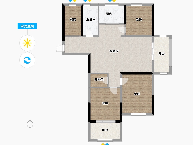 安徽省-铜陵市-城投·聚秀嘉园-108.63-户型库-采光通风